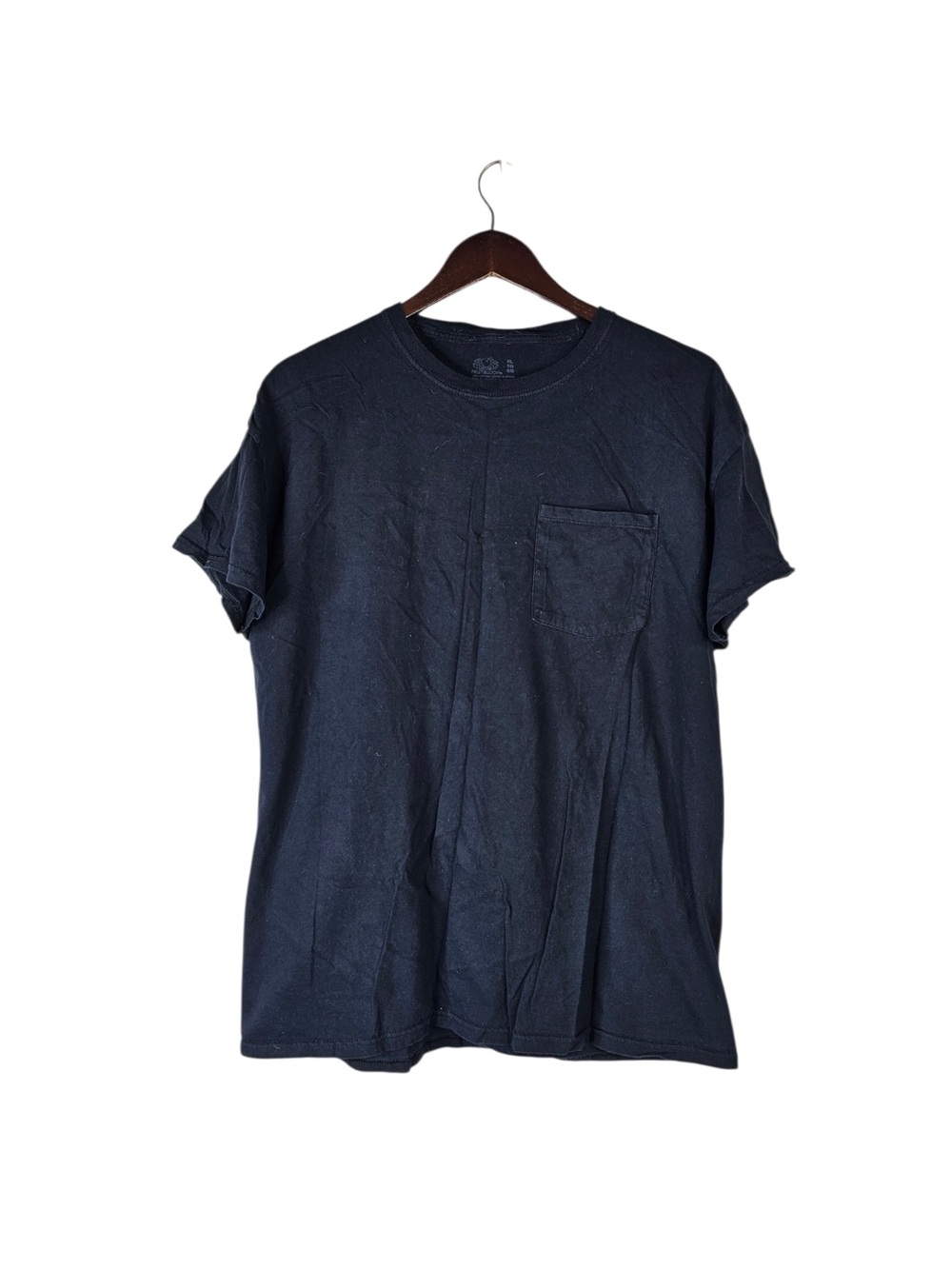 Fruit of the Loom Men's Black Short Sleeve Pocket T-Shirt - XL